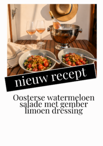 Oosterse watermeloensalade met gember-limoen dressing